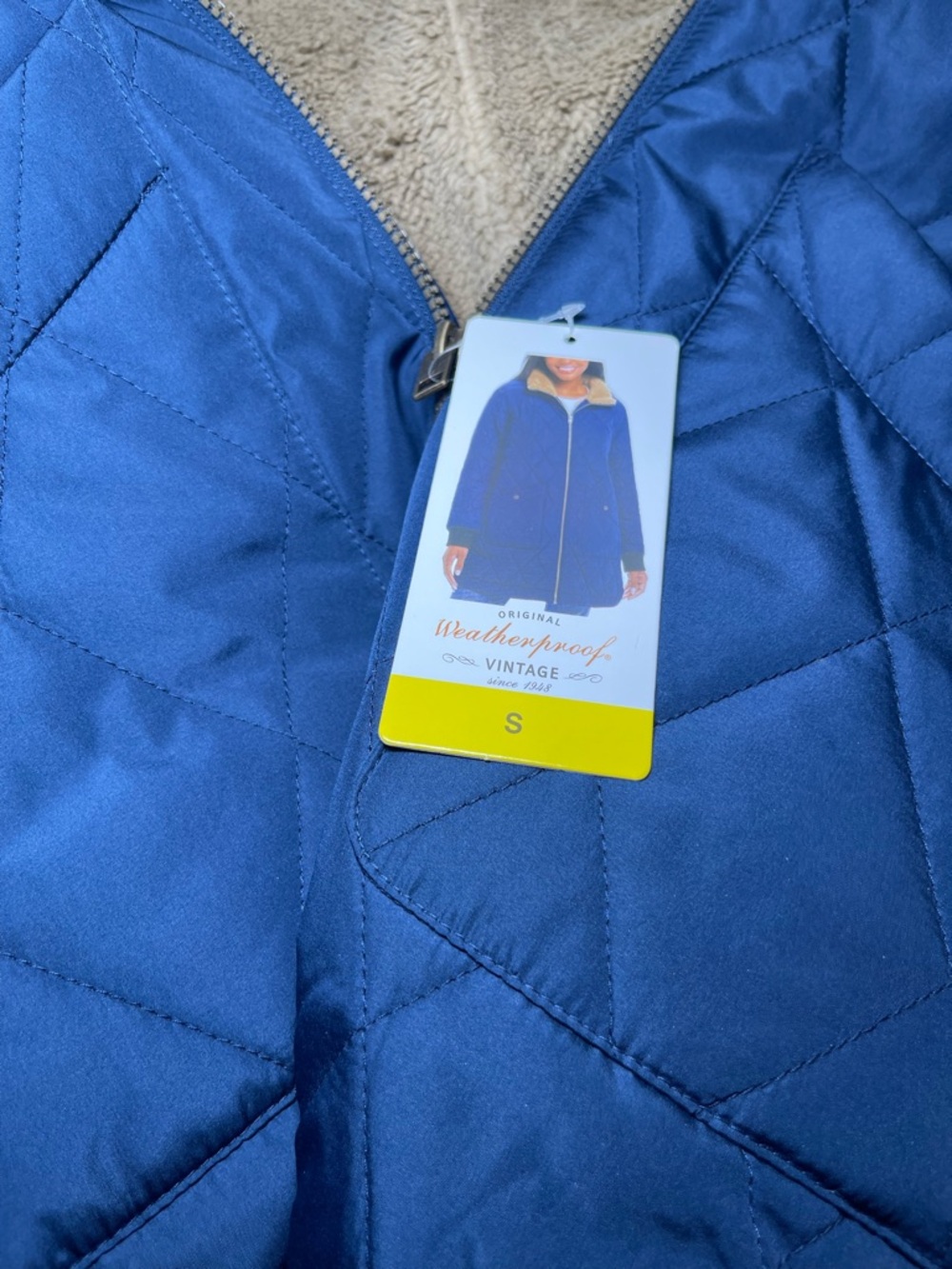 Original Weatherproof Vintage Women's Sherpa Lined Quilted Long Coat Size Small - Picture 16 of 16
